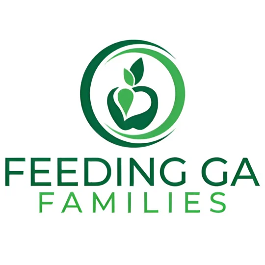 Feeding GA Families logo with a stylized green apple inside a circular design above the organization’s name in green text.